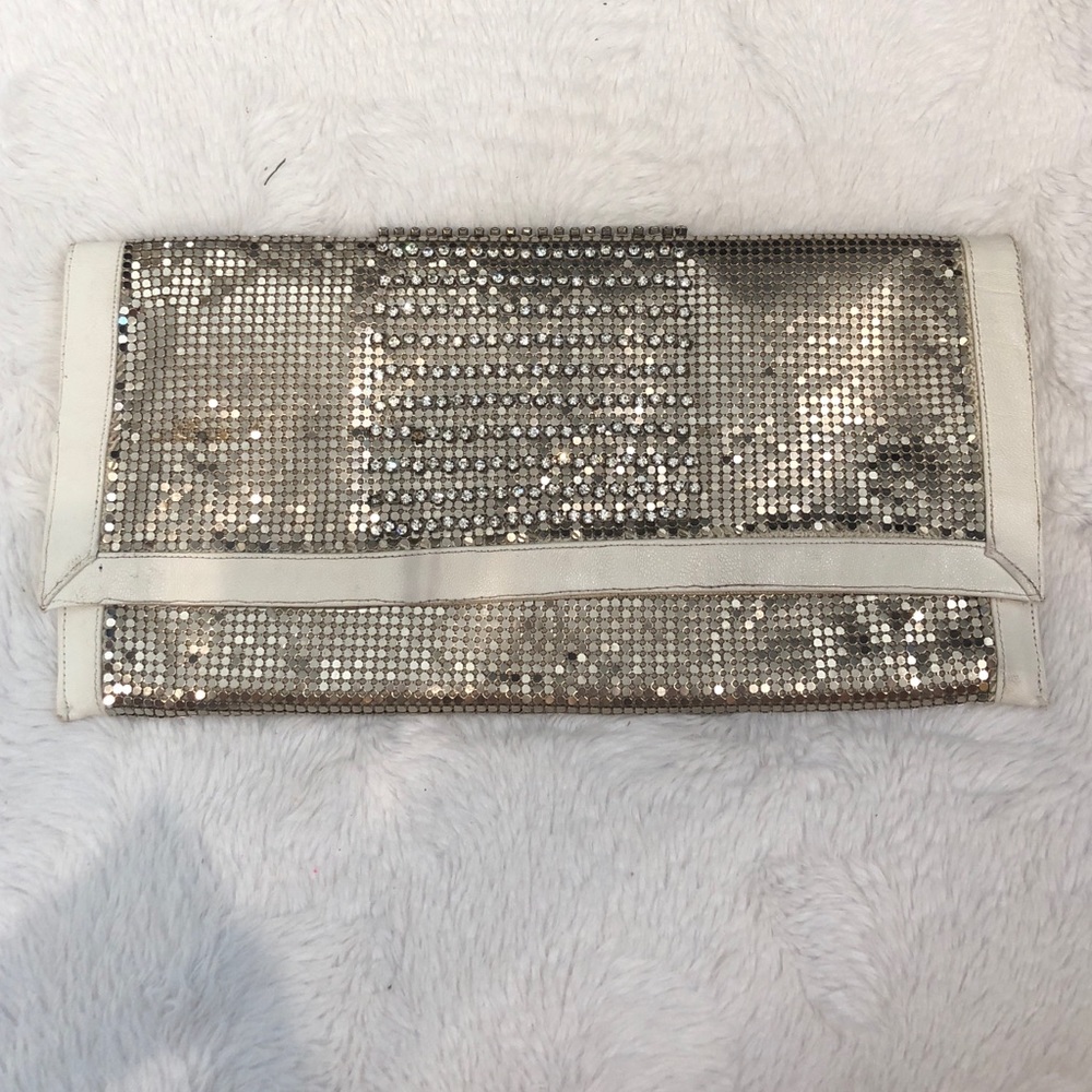 Silver sequin clutch